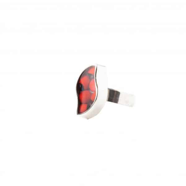 Anillo "S" con semillas de Huayruros